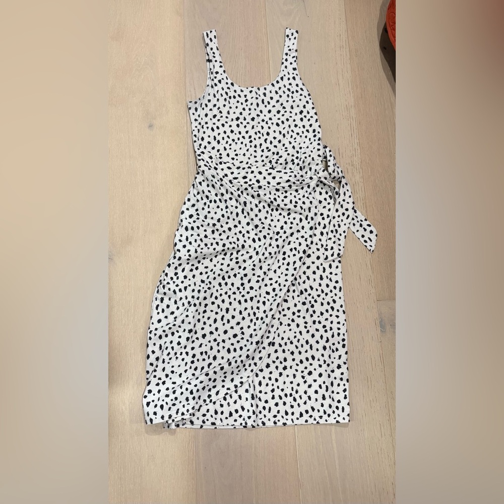 Pact Black and White Patterned Wrap Dress